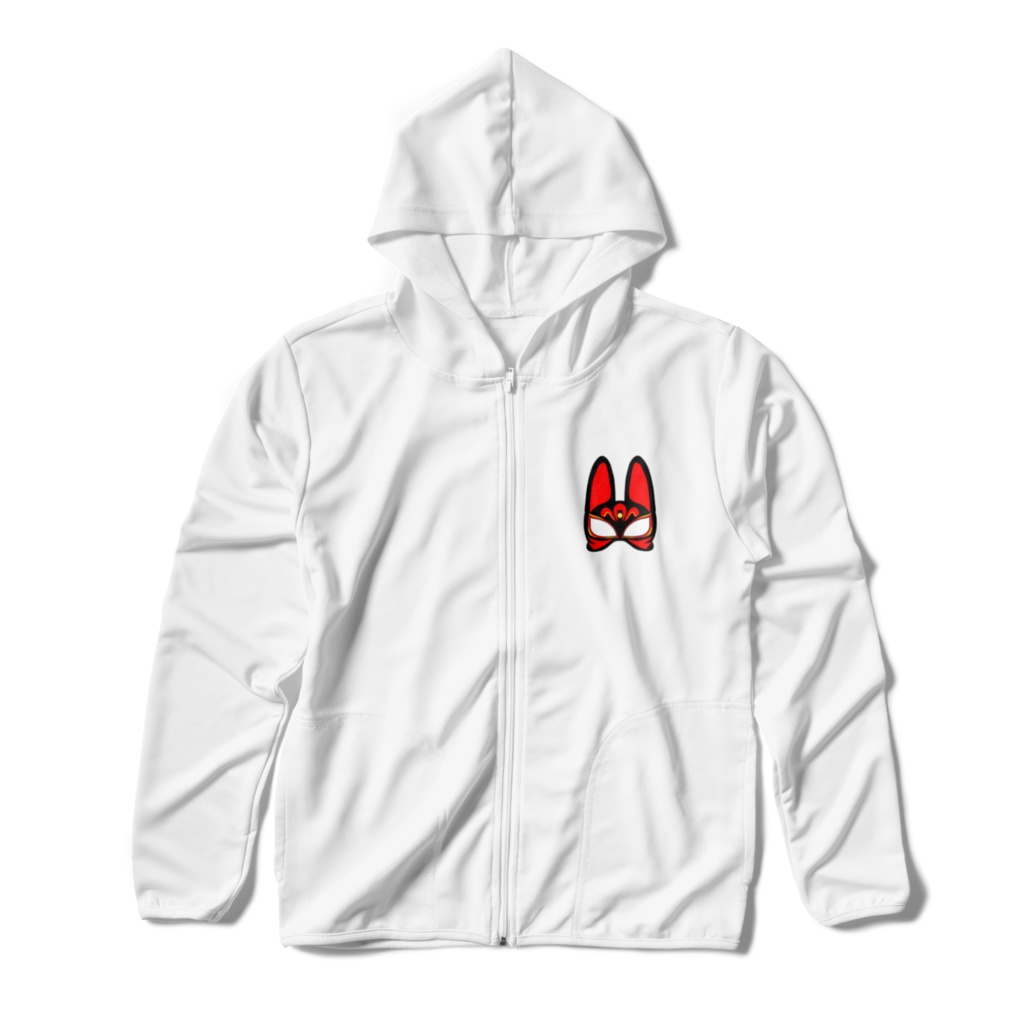 【新】狐面ドライジップパーカー白