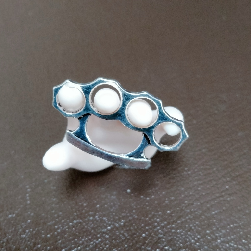 再入荷 ドール用 メリケンサック シルバーメッキ完成品 2個セット