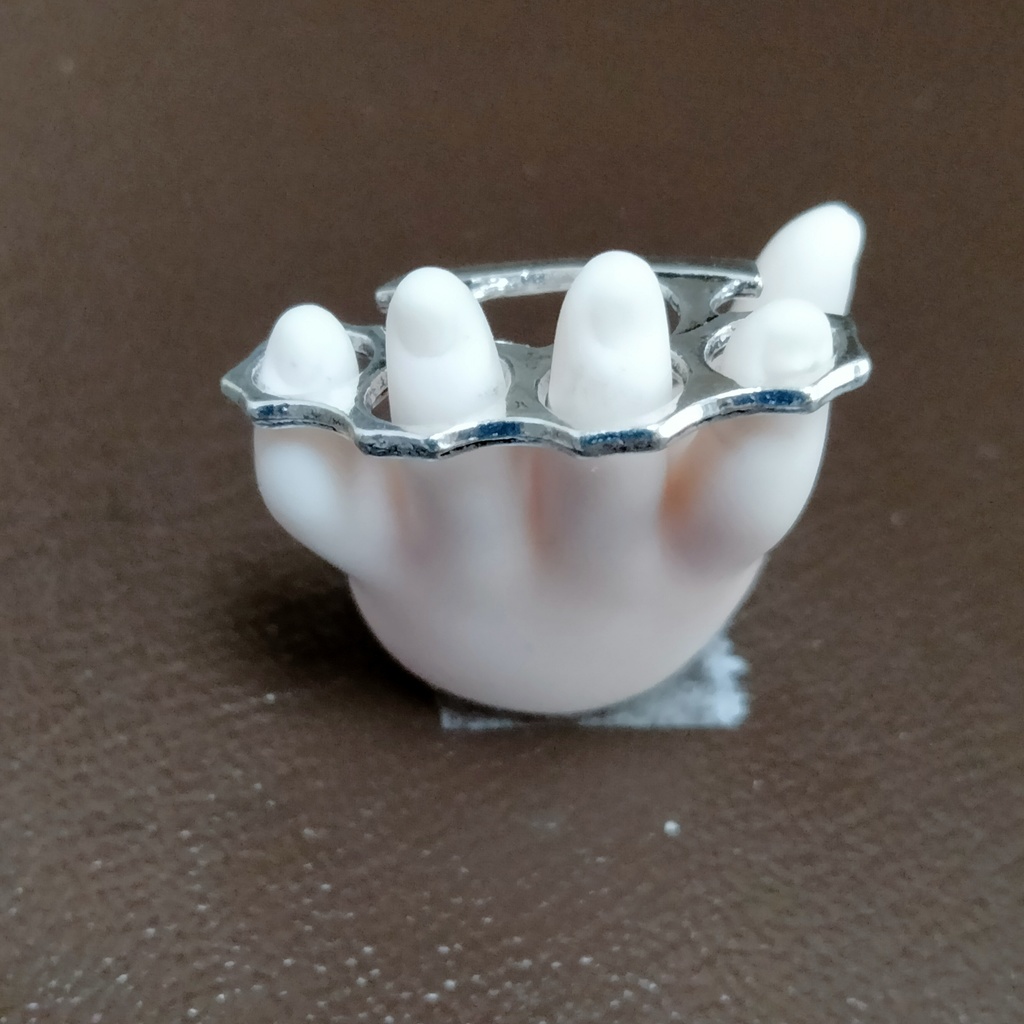 再入荷 ドール用 メリケンサック シルバーメッキ完成品 2個セット