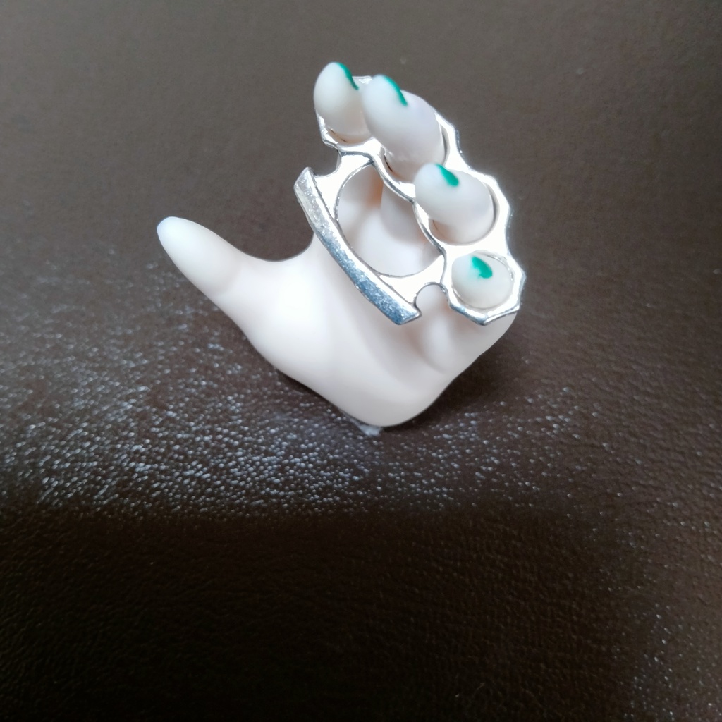 再入荷 ドール用 メリケンサック シルバーメッキ完成品 2個セット