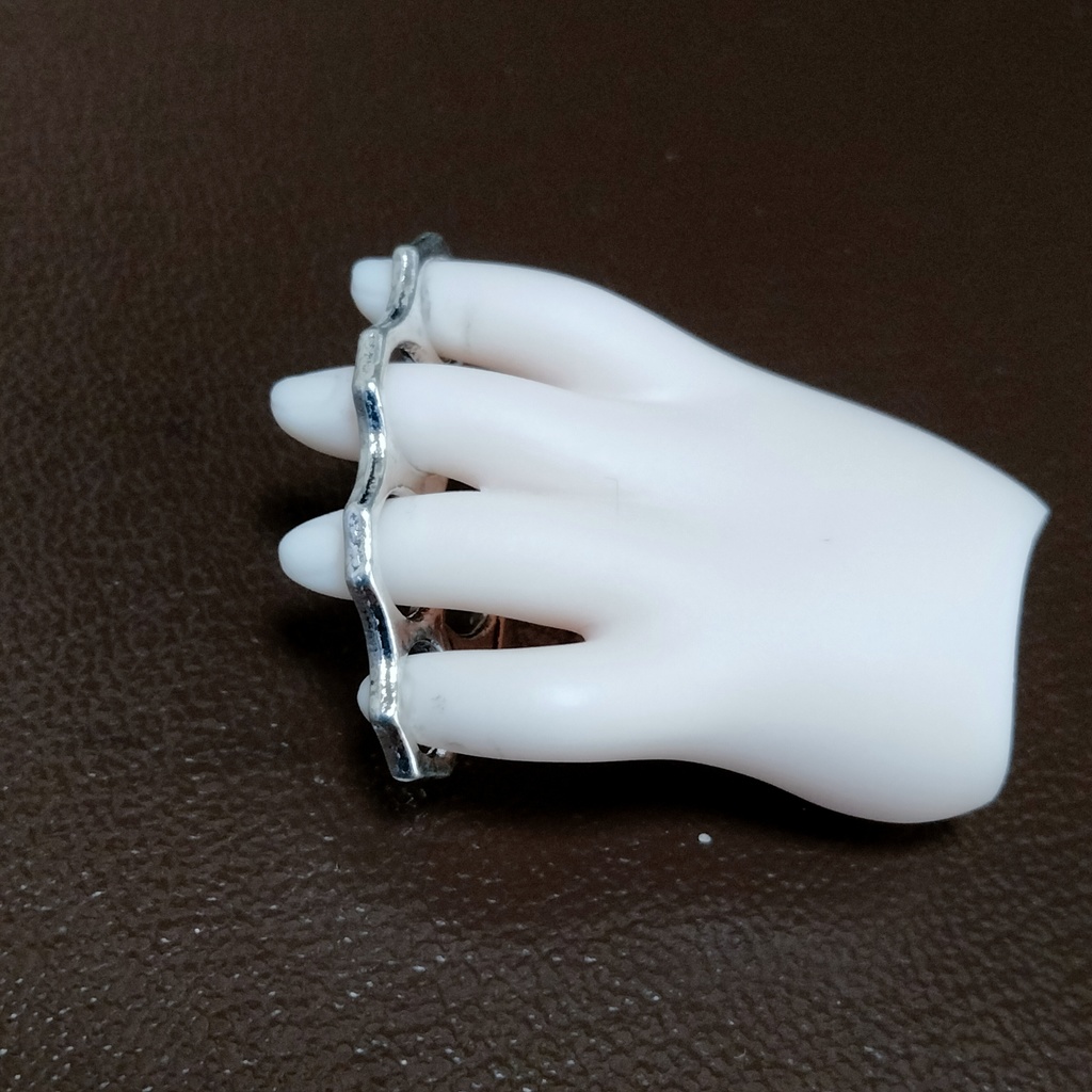 再入荷 ドール用 メリケンサック シルバーメッキ完成品 2個セット