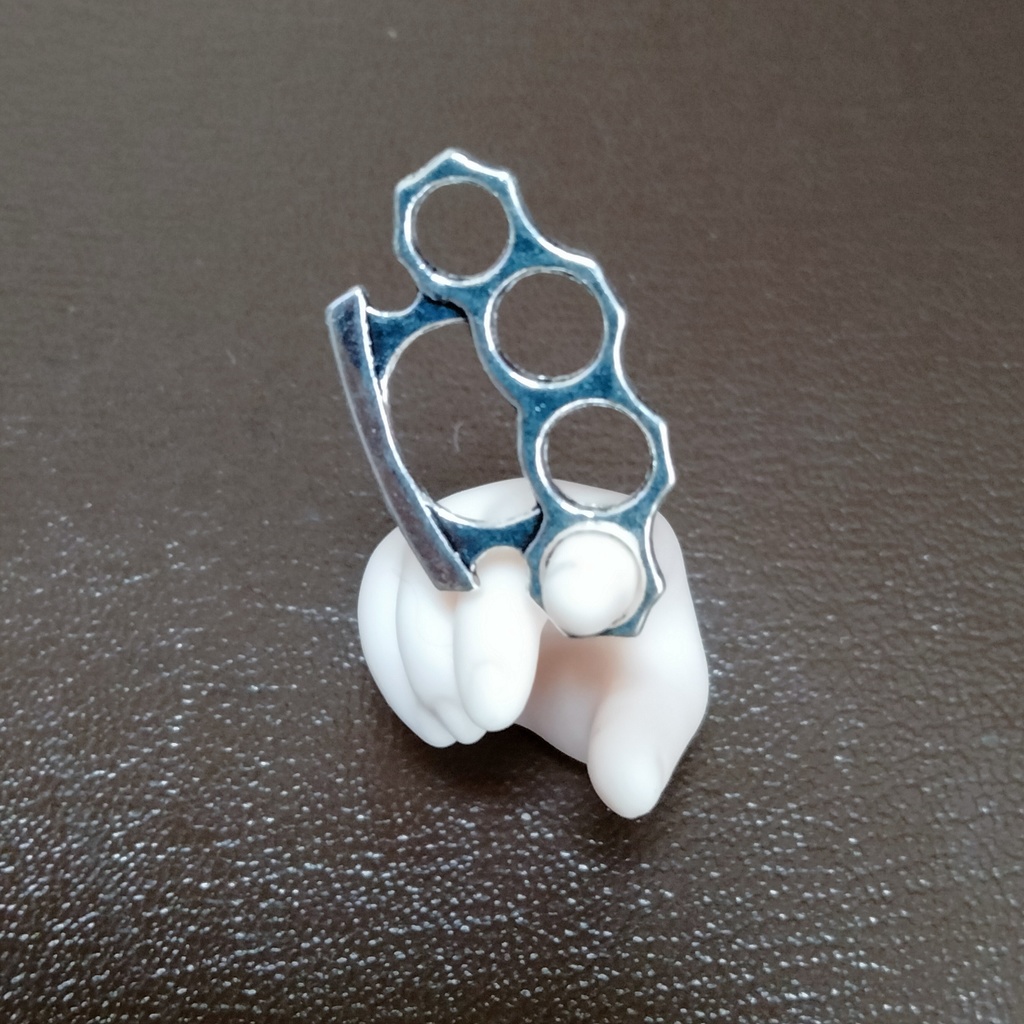 再入荷 ドール用 メリケンサック シルバーメッキ完成品 2個セット