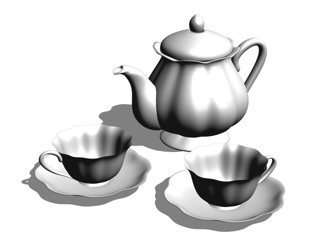 【3D】ティーセット(fbx)