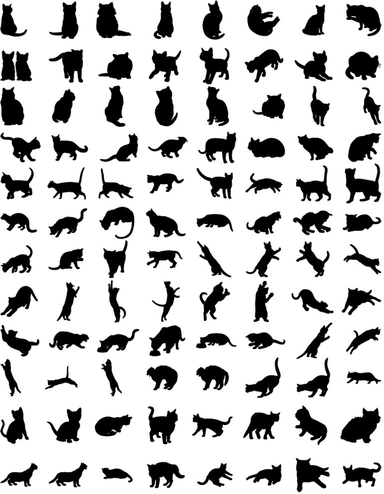 ドッグ&キャットシルエット素材集 340種類以上収録