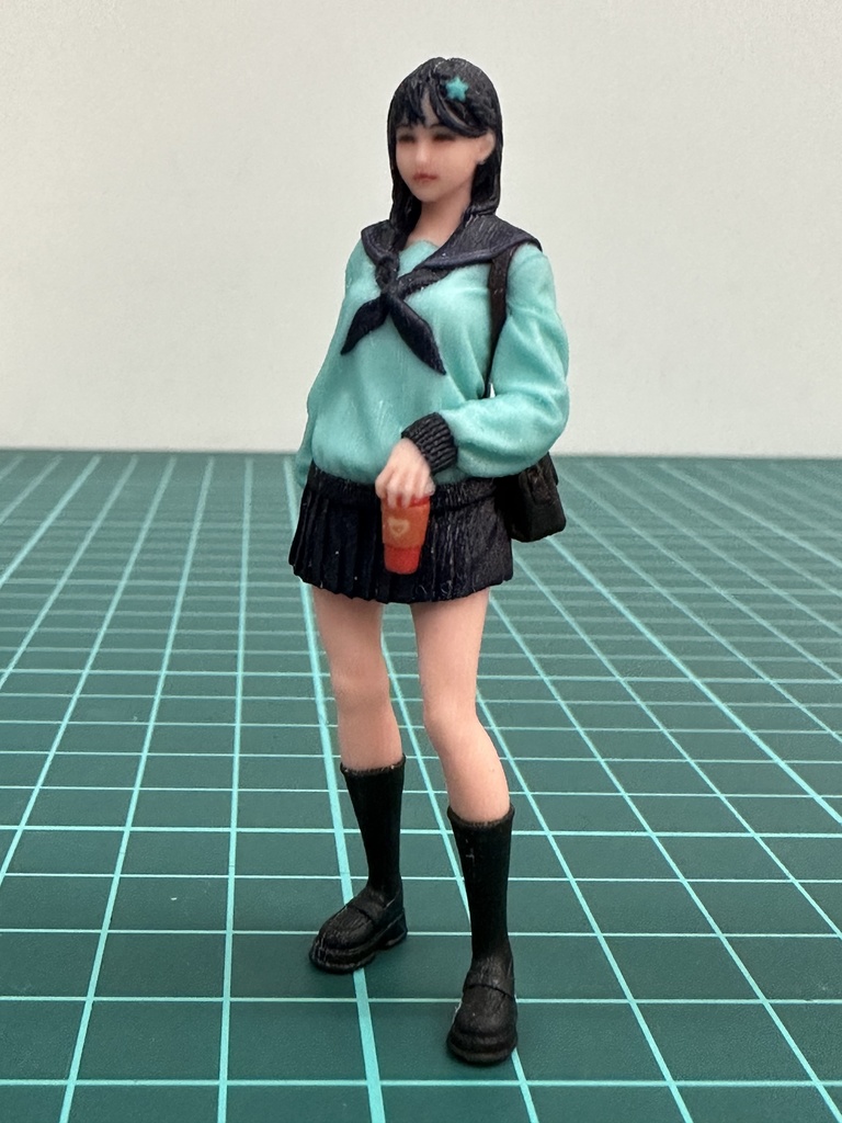 1/24 オーシャンコスモス JK 女子高生 フィギュア リアルフィギュア 1/64より大 ミニチュアイメージ 完成品 塗装済完成品 ミニカーに ジオラマに