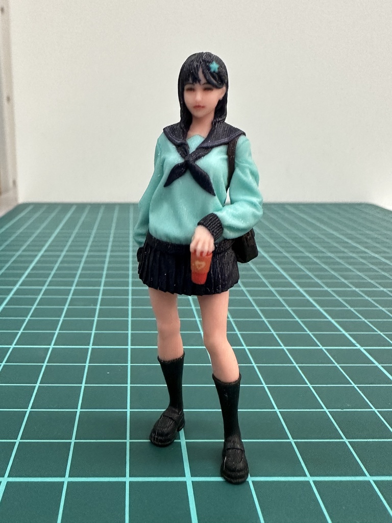 1/24 オーシャンコスモス JK 女子高生 フィギュア リアルフィギュア 1/64より大 ミニチュアイメージ 完成品 塗装済完成品 ミニカーに ジオラマに