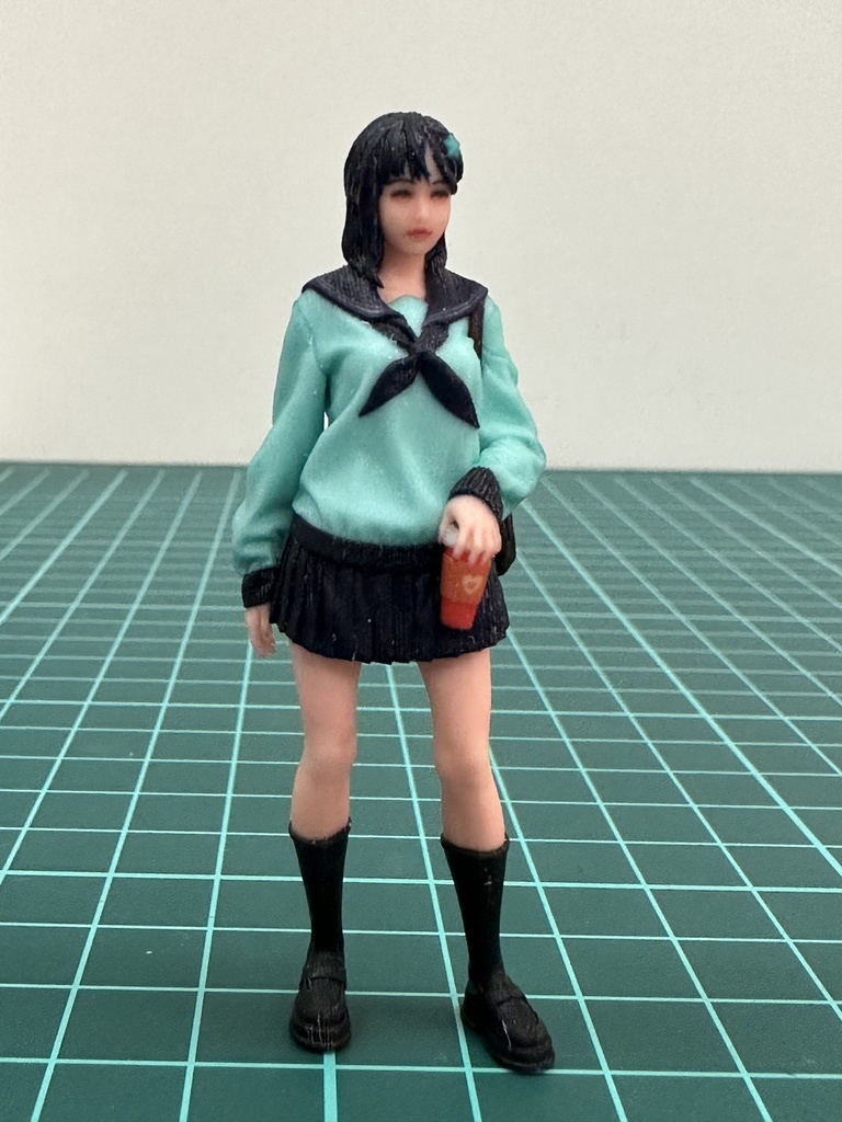 1/24 オーシャンコスモス JK 女子高生 フィギュア リアルフィギュア 1/64より大 ミニチュアイメージ 完成品 塗装済完成品 ミニカーに ジオラマに