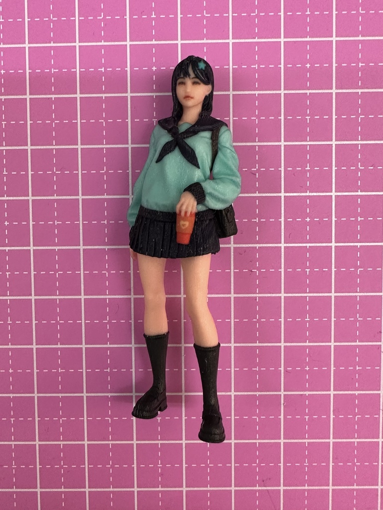 1/24 オーシャンコスモス JK 女子高生 フィギュア リアルフィギュア 1/64より大 ミニチュアイメージ 完成品 塗装済完成品 ミニカーに ジオラマに