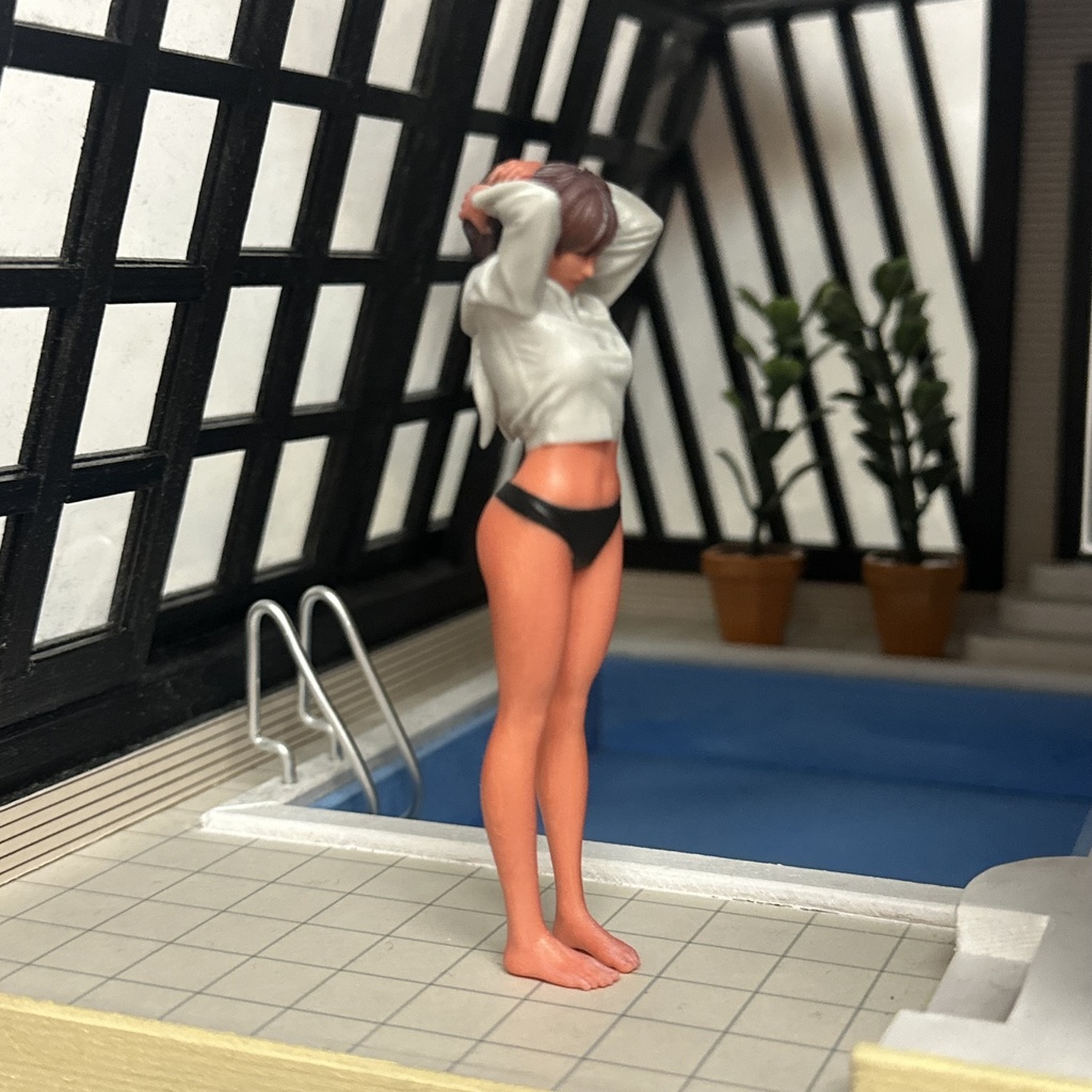 1/18 オーシャンコスモス うさぎパーカー フィギュア 完成品 リアルフィギュア ミニカーに ジオラマに ミニチュアイメージ 塗装済完成品