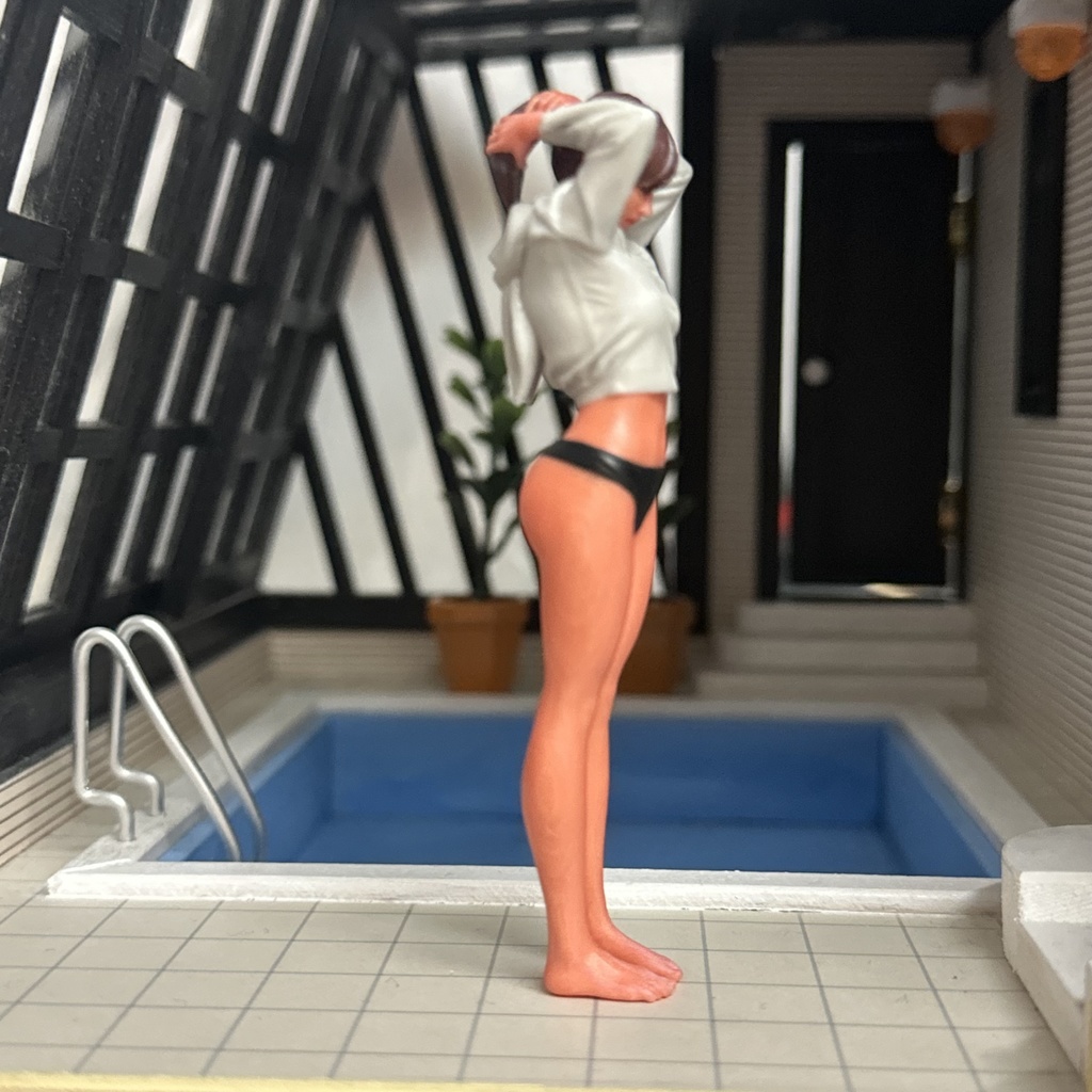 1/18 オーシャンコスモス うさぎパーカー フィギュア 完成品 リアルフィギュア ミニカーに ジオラマに ミニチュアイメージ 塗装済完成品