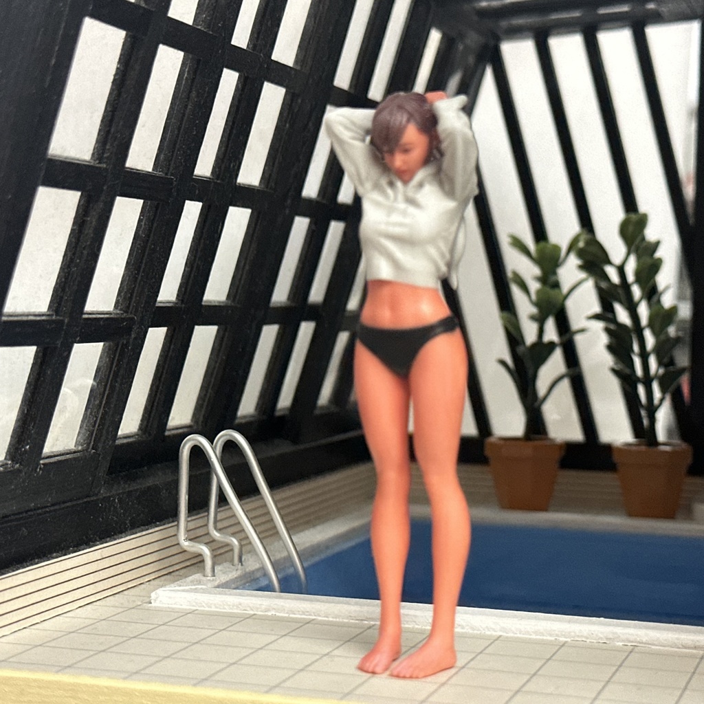 1/18 オーシャンコスモス うさぎパーカー フィギュア 完成品 リアルフィギュア ミニカーに ジオラマに ミニチュアイメージ 塗装済完成品