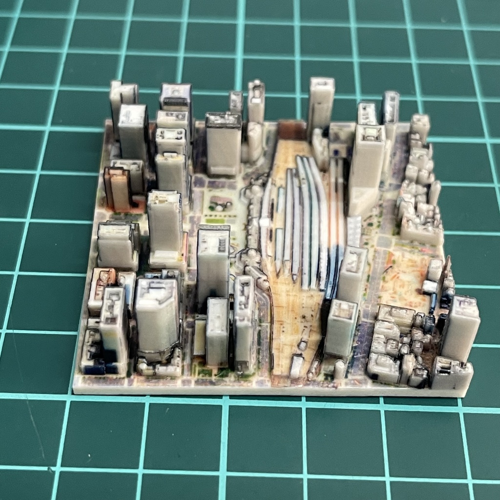 ミニチュア ジオラマ 東京駅周辺 3D地図 フルカラー3Dプリンター ミニチュアイメージ