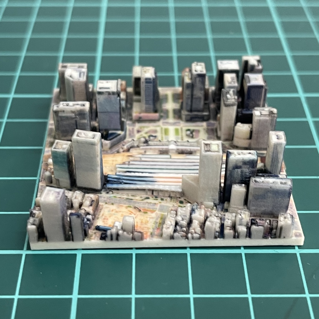 ミニチュア ジオラマ 東京駅周辺 3D地図 フルカラー3Dプリンター ミニチュアイメージ