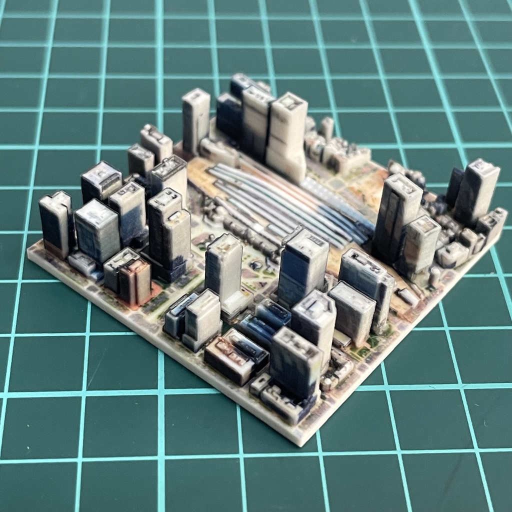 ミニチュア ジオラマ 東京駅周辺 3D地図 フルカラー3Dプリンター ミニチュアイメージ