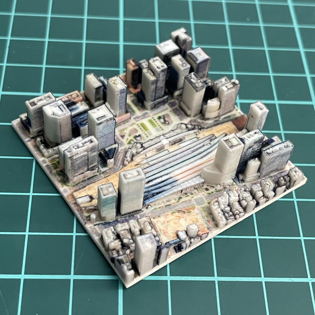 ミニチュア ジオラマ 東京駅周辺 3D地図 フルカラー3Dプリンター ミニチュアイメージ