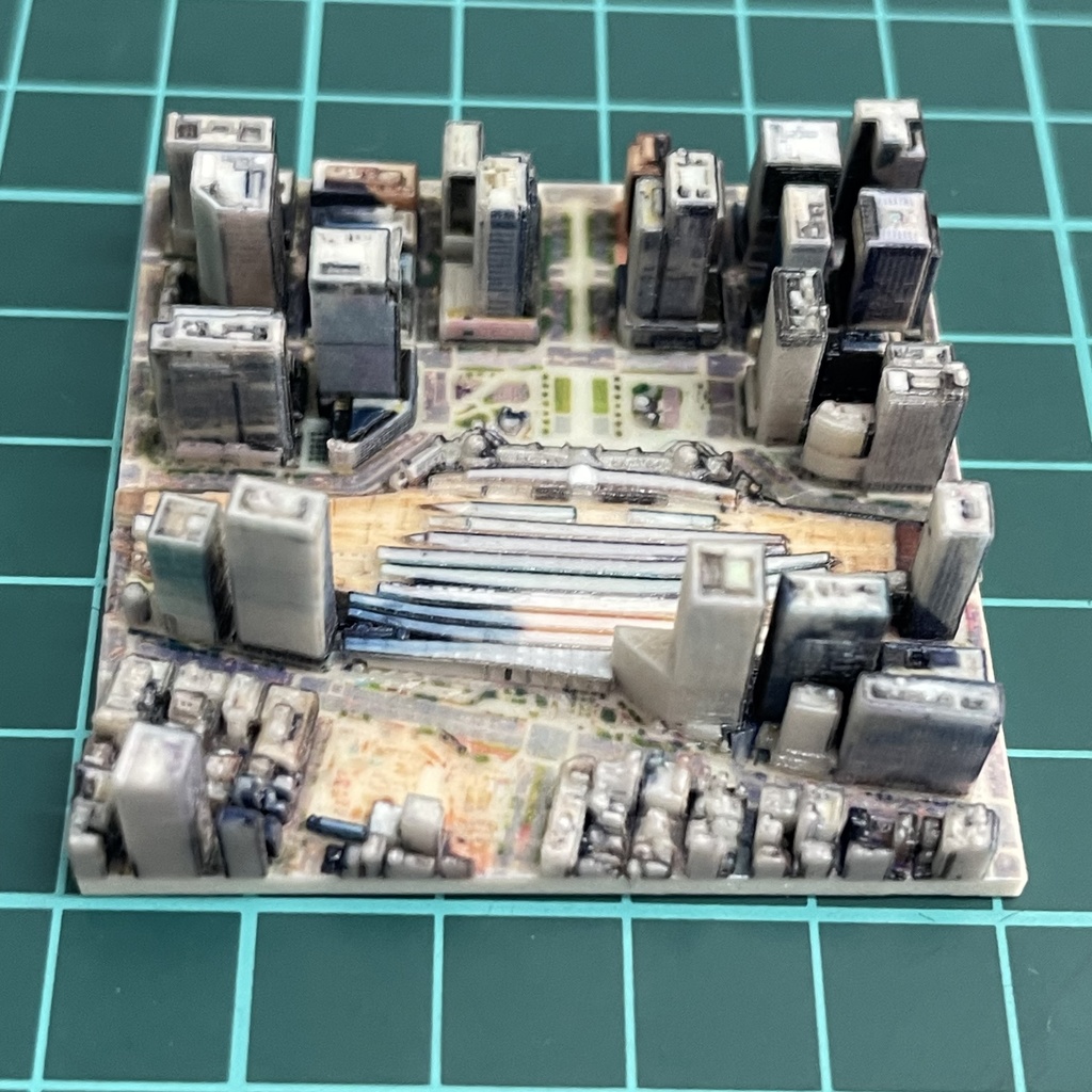 ミニチュア ジオラマ 東京駅周辺 3D地図 フルカラー3Dプリンター ミニチュアイメージ