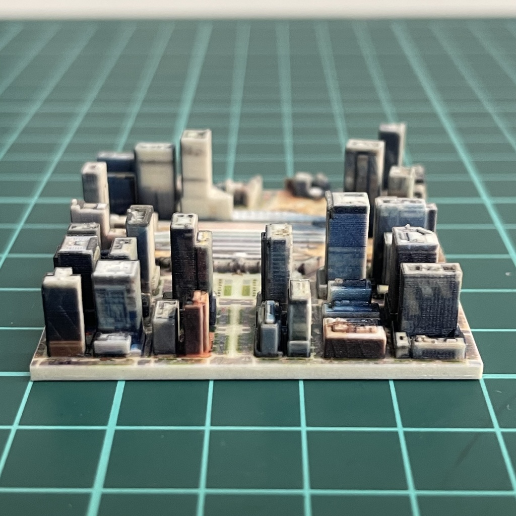 ミニチュア ジオラマ 東京駅周辺 3D地図 フルカラー3Dプリンター ミニチュアイメージ