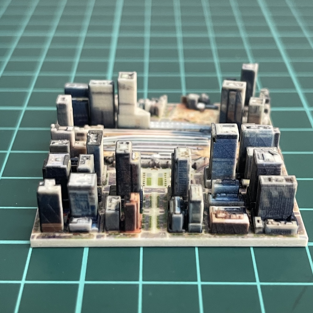 ミニチュア ジオラマ 東京駅周辺 3D地図 フルカラー3Dプリンター ミニチュアイメージ
