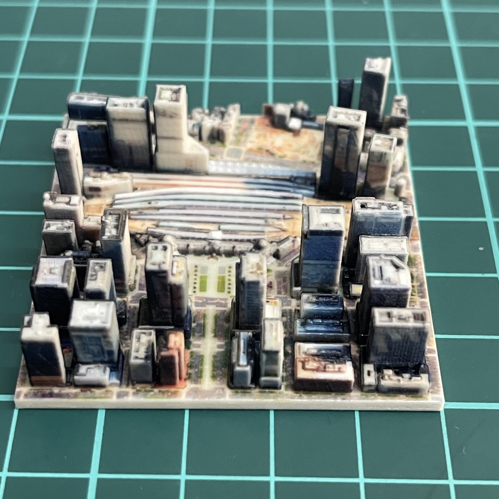 ミニチュア ジオラマ 東京駅周辺 3D地図 フルカラー3Dプリンター ミニチュアイメージ