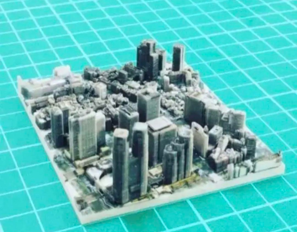 ミニチュア★3D地図★ミニジオラマ★東京都新宿区★フィギュア ジオラマ 3Dプリンター フルカラー3Dプリンター 3D地図 東京