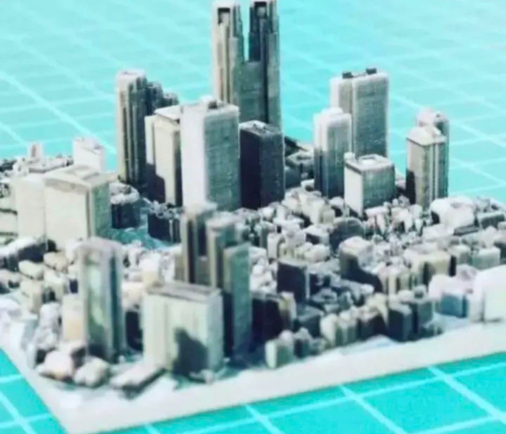 ミニチュア★3D地図★ミニジオラマ★東京都新宿区★フィギュア ジオラマ 3Dプリンター フルカラー3Dプリンター 3D地図 東京