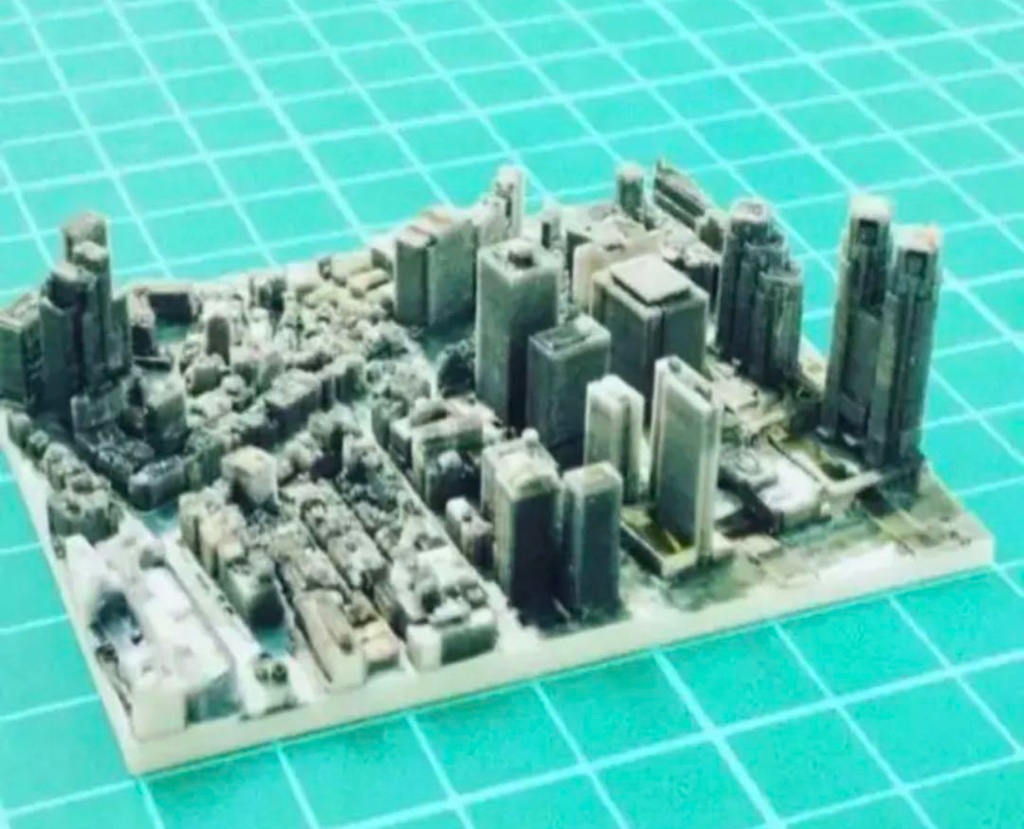 ミニチュア★3D地図★ミニジオラマ★東京都新宿区★フィギュア ジオラマ 3Dプリンター フルカラー3Dプリンター 3D地図 東京