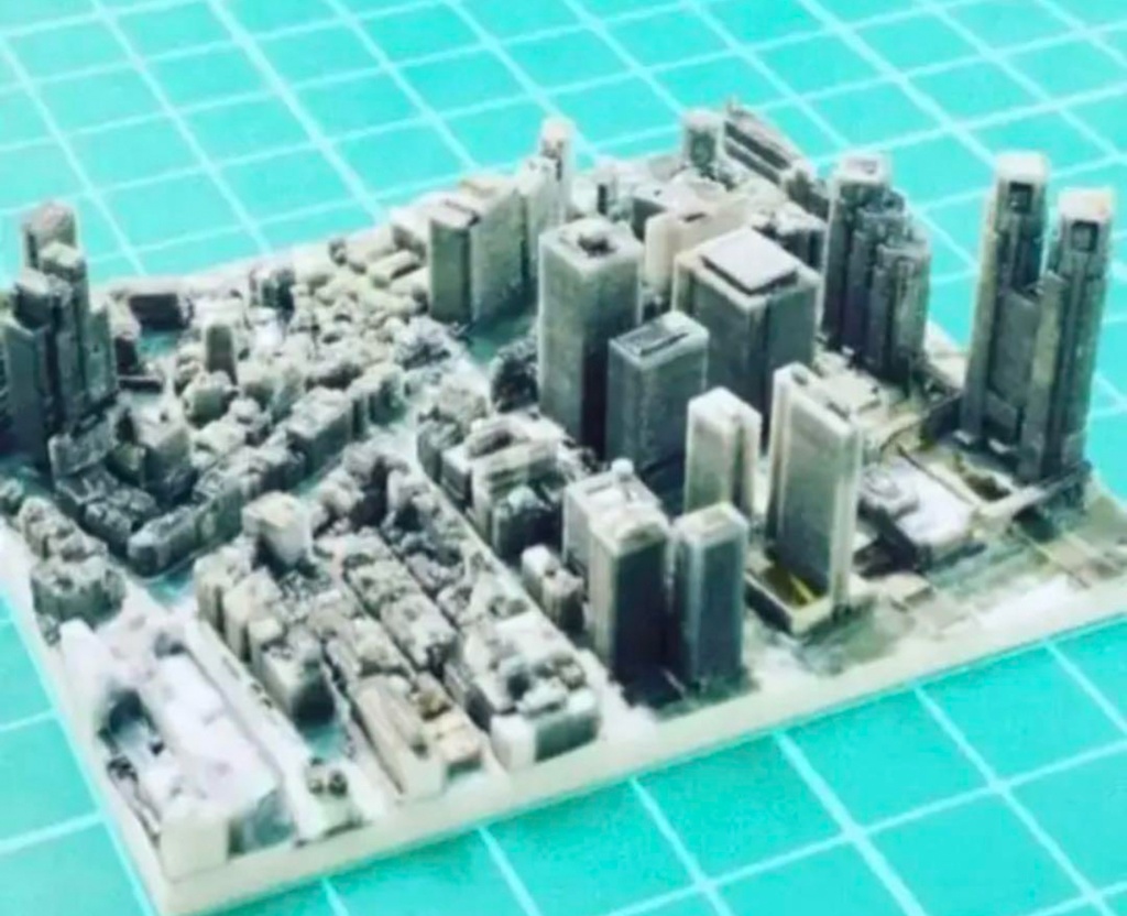 ミニチュア★3D地図★ミニジオラマ★東京都新宿区★フィギュア ジオラマ 3Dプリンター フルカラー3Dプリンター 3D地図 東京