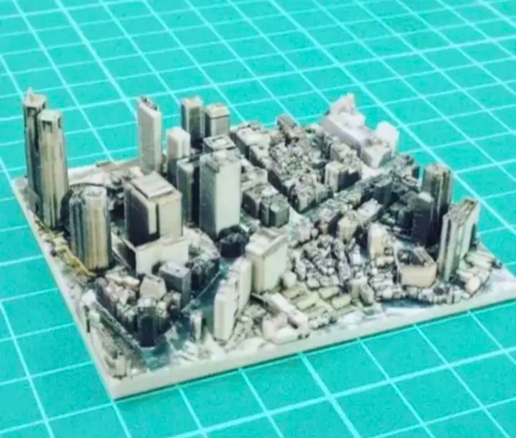 ミニチュア★3D地図★ミニジオラマ★東京都新宿区★フィギュア ジオラマ 3Dプリンター フルカラー3Dプリンター 3D地図 東京