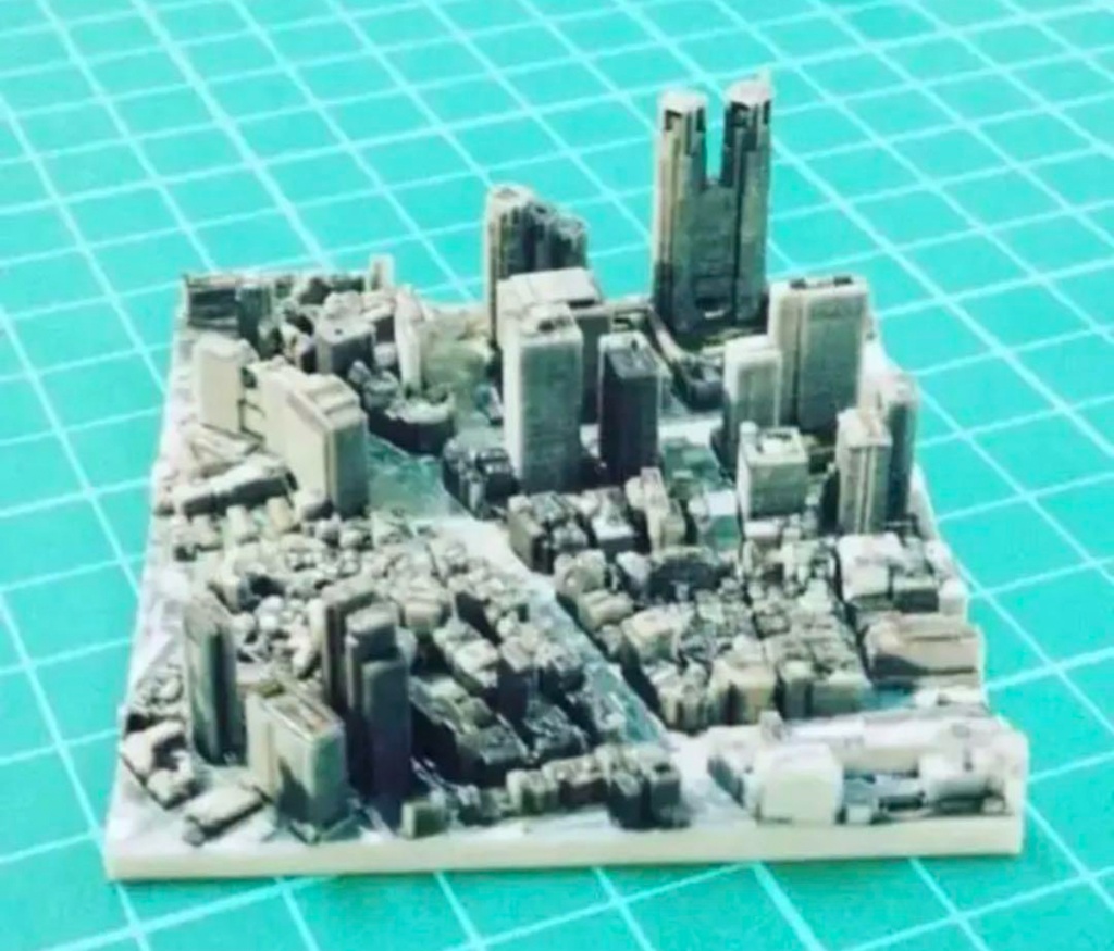ミニチュア★3D地図★ミニジオラマ★東京都新宿区★フィギュア ジオラマ 3Dプリンター フルカラー3Dプリンター 3D地図 東京