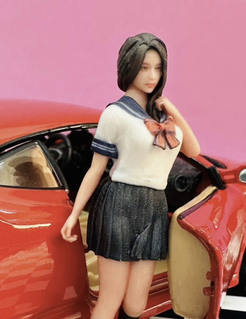 1/24 JK5 女子高生 フィギュア リアルフィギュア 完成品 ミニチュアイメージ ミニカーに ジオラマに 3Dフィギュア 3D人物 人物3D フルカラー3Dプリンター