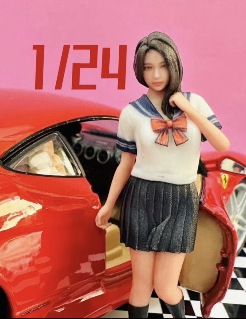 1/24 JK5 女子高生 フィギュア リアルフィギュア 完成品 ミニチュアイメージ ミニカーに ジオラマに 3Dフィギュア 3D人物 人物3D フルカラー3Dプリンター