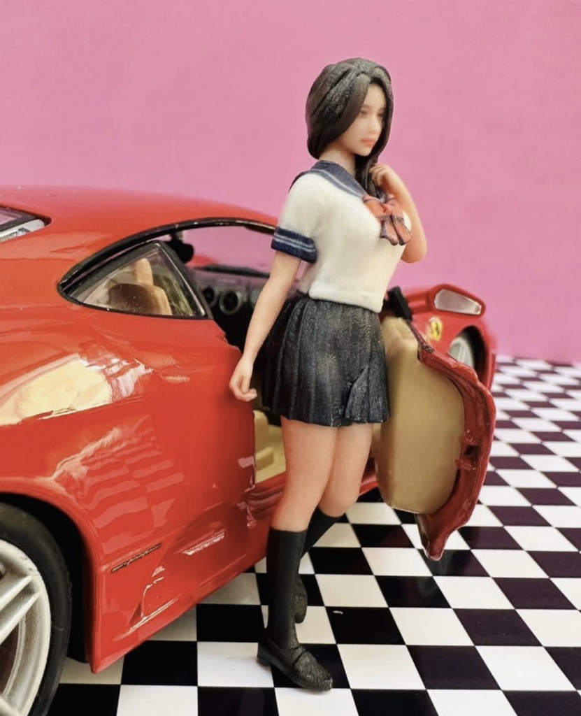 1/24 JK5 女子高生 フィギュア リアルフィギュア 完成品 ミニチュアイメージ ミニカーに ジオラマに 3Dフィギュア 3D人物 人物3D フルカラー3Dプリンター