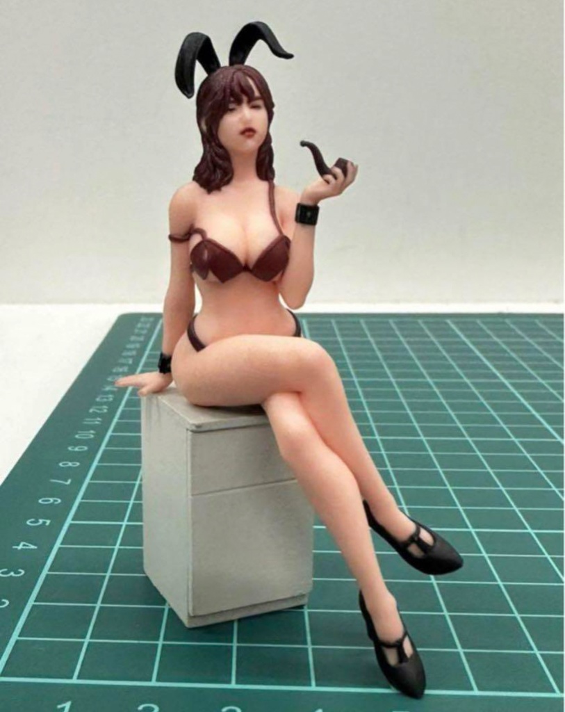1/18 オーシャンコスモス バニーガール リアルフィギュア フィギュア 完成品 ミニチュアイメージ 塗装済完成品 ミニカーに ジオラマに 3D人物 人物3D 3Dフィギュア フルカラー3Dプリンター