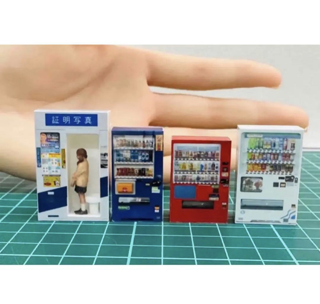 1/64 ミニチュア 証明写真機 自販機 セット フィギュアに ジオラマに ミニカーに ミニチュアイメージ 3Dプリンター