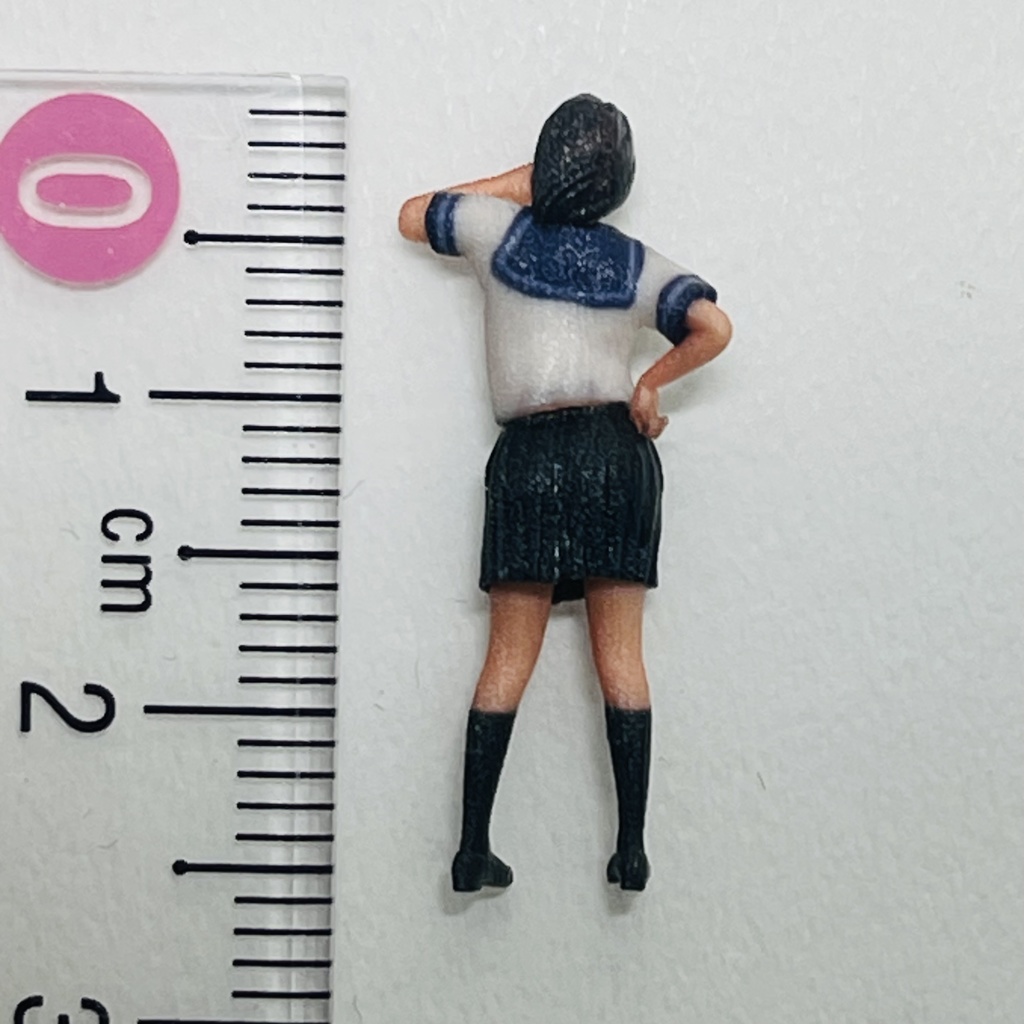 1/64 JKP 女子高生　フィギュア　リアルフィギュア　完成品　塗装済完成品　ミニチュアイメージ　ジオラマに　ミニカーに　3Dフィギュア　3D人物　 人物3D フルカラー3Dプリンター