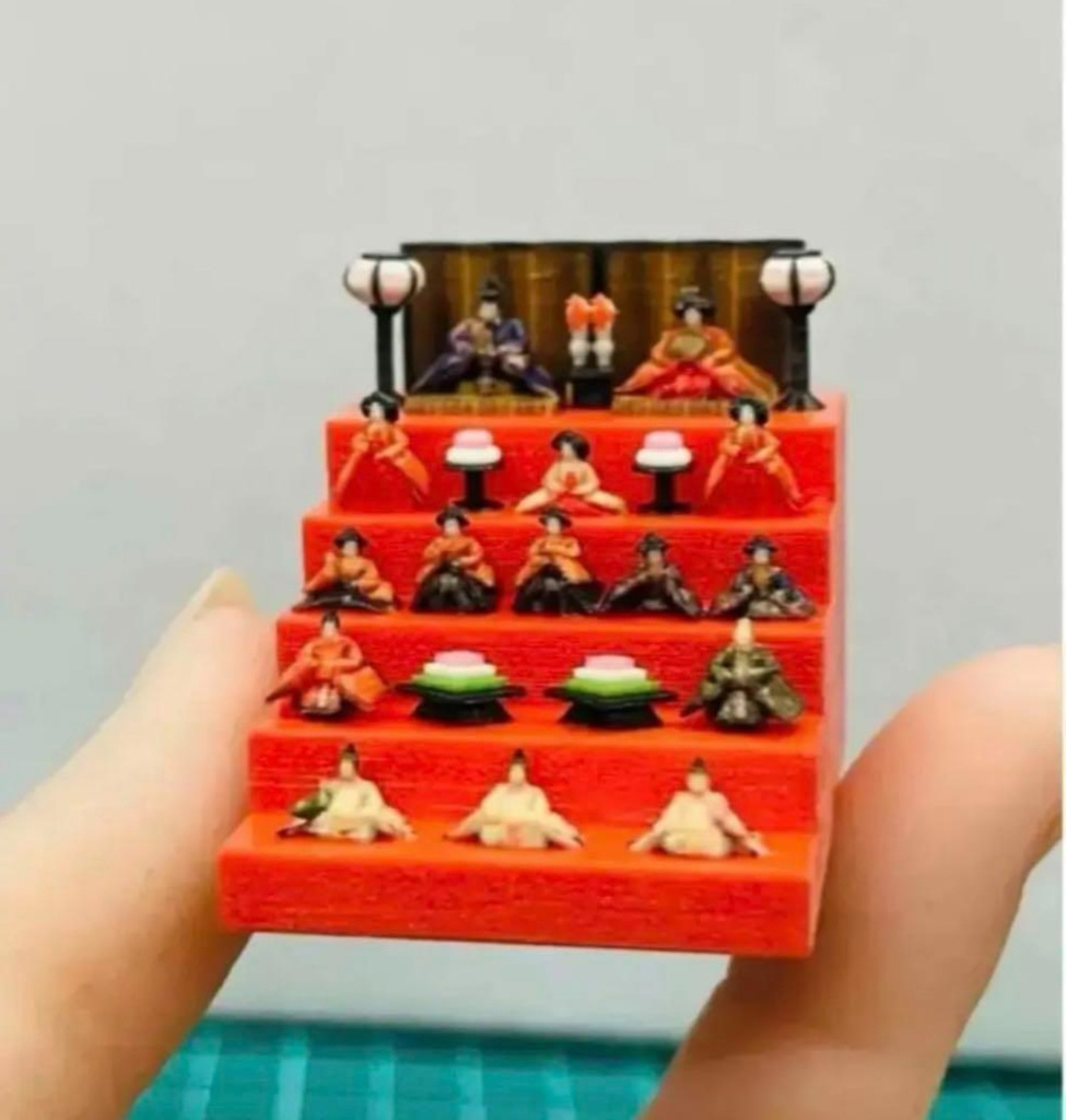 ミニチュア★雛人形★1/64フィギュア用★リーメントに★フィギュア★ドールハウス ミニチュアイメージ リアルフィギュア 完成品 おひなさま 雛人形 豆雛