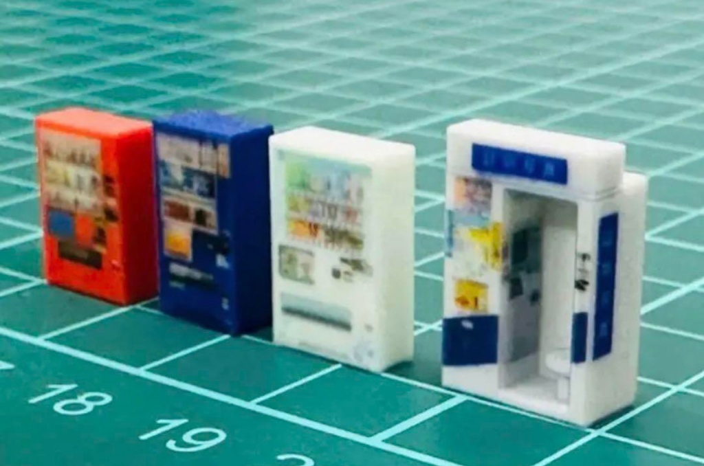 Nゲージ 自販機 証明写真機 1/150 鉄道模型 フィギュアに リアルフィギュアに ミニチュアイメージ レイアウトに ジオラマに フルカラー3Dプリンター 完成品