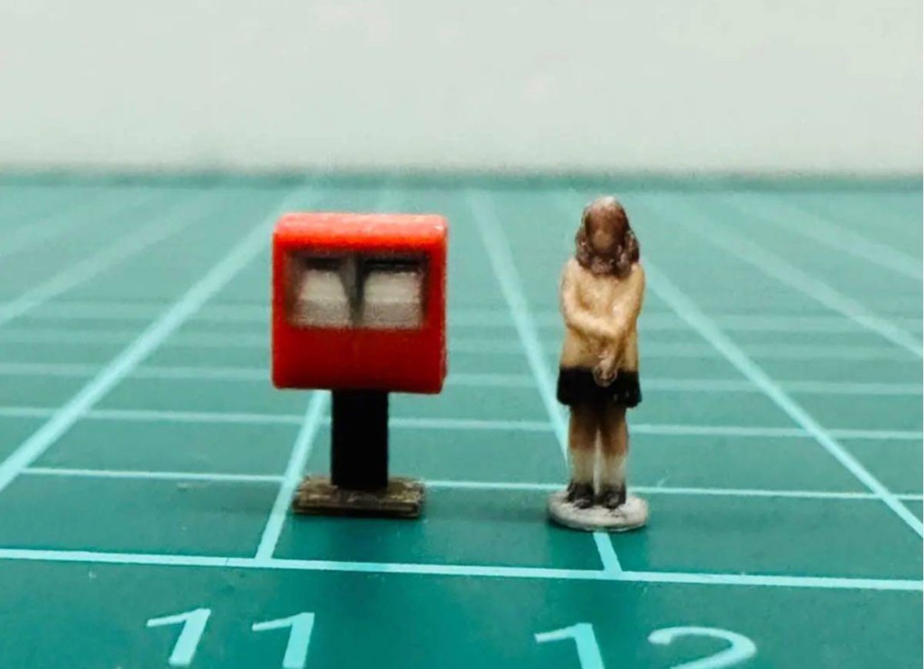 Nゲージ 1/150 ポスト 二口タイプ 鉄道模型 ジオラマに レイアウトに ミニチュア ミニチュアイメージ フルカラー3Dプリンター