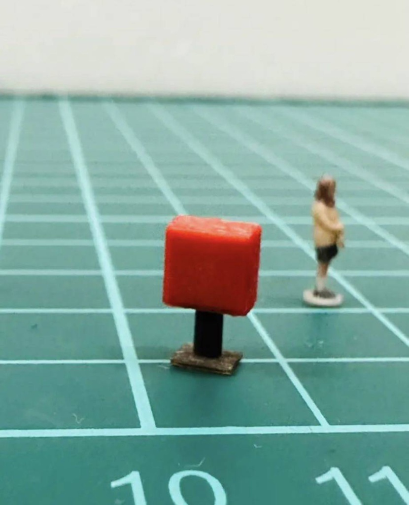 Nゲージ 1/150 ポスト 二口タイプ 鉄道模型 ジオラマに レイアウトに ミニチュア ミニチュアイメージ フルカラー3Dプリンター