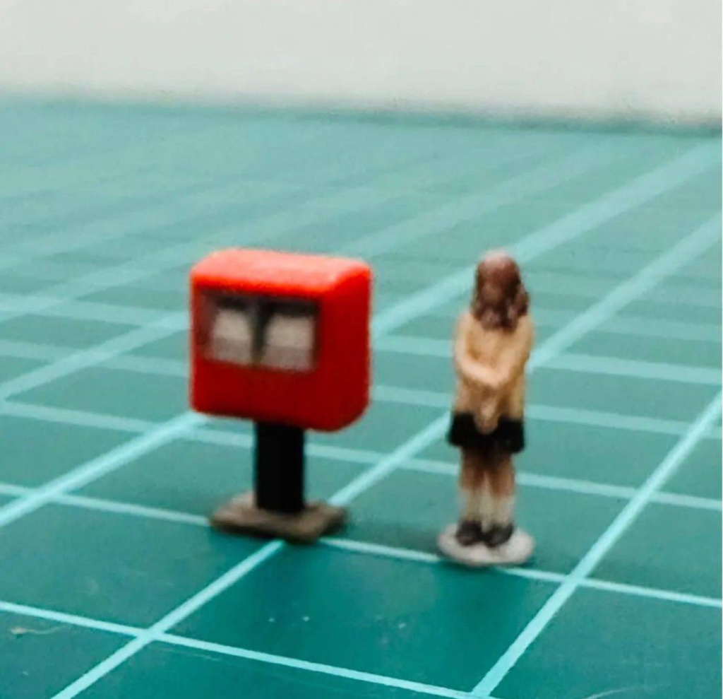 Nゲージ 1/150 ポスト 二口タイプ 鉄道模型 ジオラマに レイアウトに ミニチュア ミニチュアイメージ フルカラー3Dプリンター