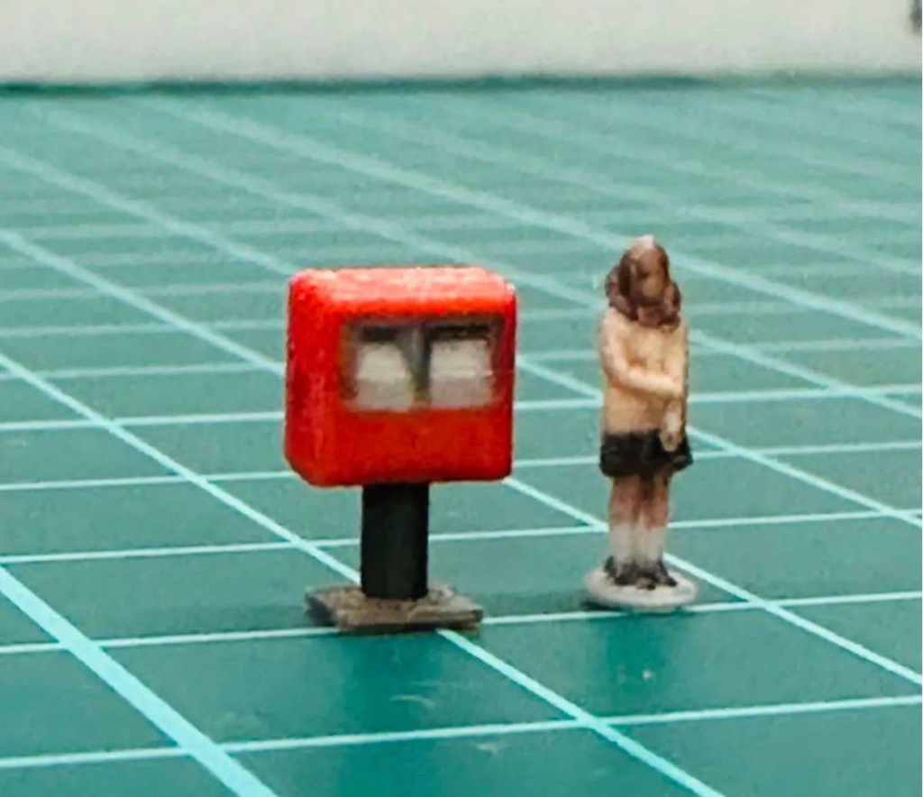 Nゲージ 1/150 ポスト 二口タイプ 鉄道模型 ジオラマに レイアウトに ミニチュア ミニチュアイメージ フルカラー3Dプリンター