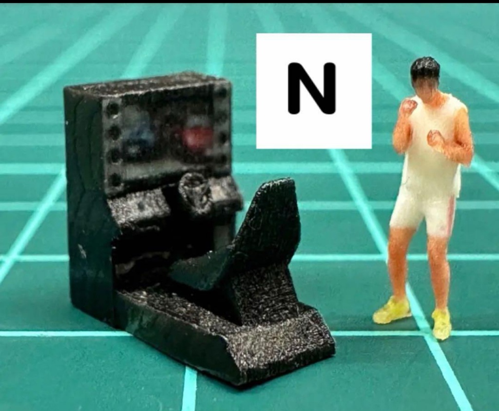 Nゲージ　1/150  ドライビングゲーム機　ゲーム機　ゲーム筐体　鉄道模型　ジオラマに　レイアウトに　ミニチュアイメージ　ミニチュア　フルカラー3Dプリンター