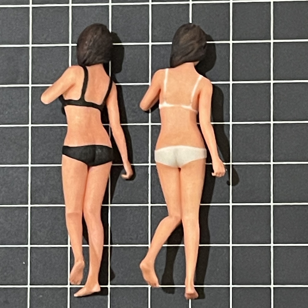 1/24 JK 女子高生 フィギュア2体 リアルフィギュア 3Dフィギュア 完成品 塗装済完成品 ミニチュア ミニチュアイメージ フルカラー3Dプリンター 3D人物 人物3D 水着 ビキニ