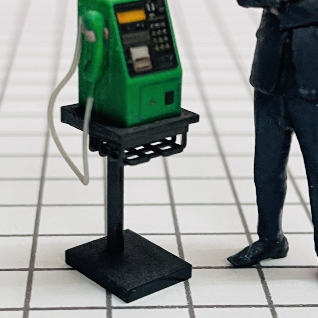 1/32 電話 公衆電話 ミニチュア フィギュアに リアルフィギュアに 完成品 ミニカーに ジオラマに ミニチュアイメージ フルカラー3Dプリンター 3Dプリンター