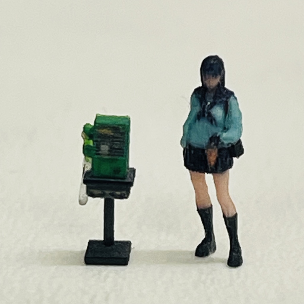 Nゲージ 1/150 電話 公衆電話 ミニチュア フィギュアに リアルフィギュアに 鉄道模型 ジオラマに レイアウトに 完成品 フルカラー3Dプリンター 3Dプリンター ミニチュアイメージ