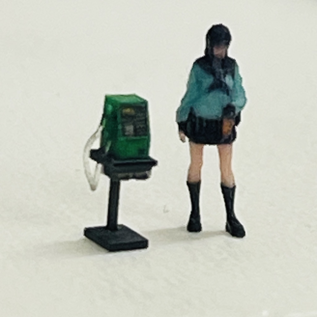 Nゲージ 1/150 電話 公衆電話 ミニチュア フィギュアに リアルフィギュアに 鉄道模型 ジオラマに レイアウトに 完成品 フルカラー3Dプリンター 3Dプリンター ミニチュアイメージ