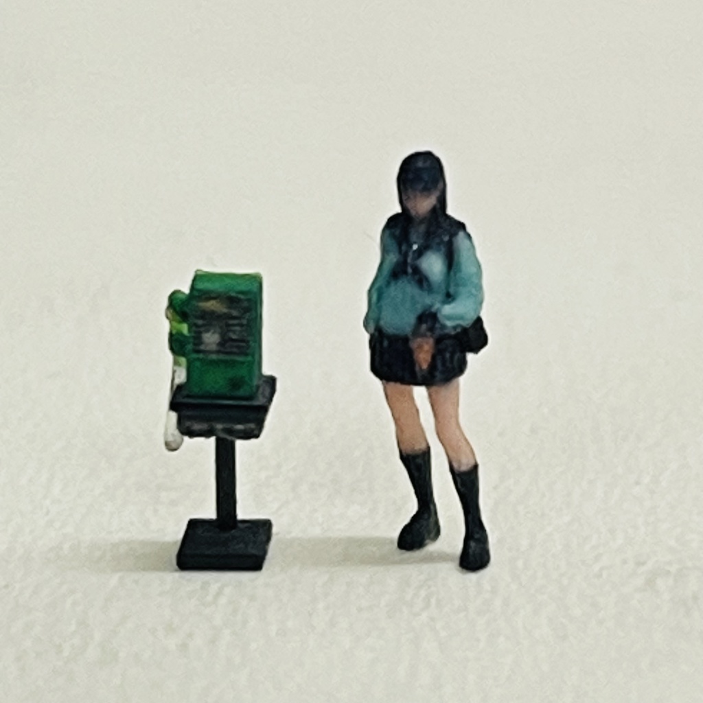 Nゲージ 1/150 電話 公衆電話 ミニチュア フィギュアに リアルフィギュアに 鉄道模型 ジオラマに レイアウトに 完成品 フルカラー3Dプリンター 3Dプリンター ミニチュアイメージ