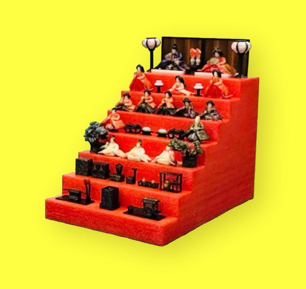 ミニチュア★ミニミニひな人形★ひな人形★フィギュア★1/64ジオラマに★豆雛 ひな人形 おひなさま フルカラー3Dプリンター リアルフィギュア ジオラマ