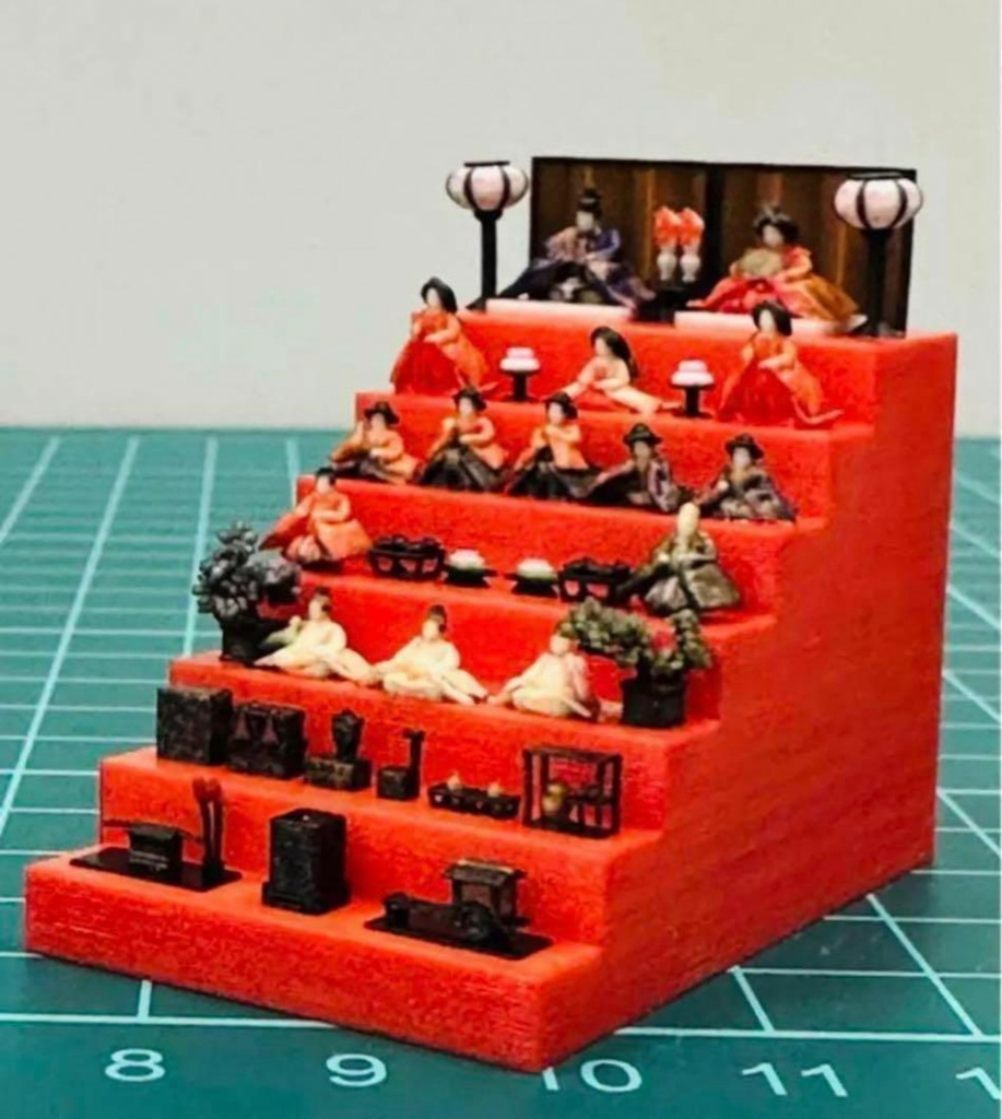 ミニチュア★ミニミニひな人形★ひな人形★フィギュア★1/64ジオラマに★豆雛 ひな人形 おひなさま フルカラー3Dプリンター リアルフィギュア ジオラマ