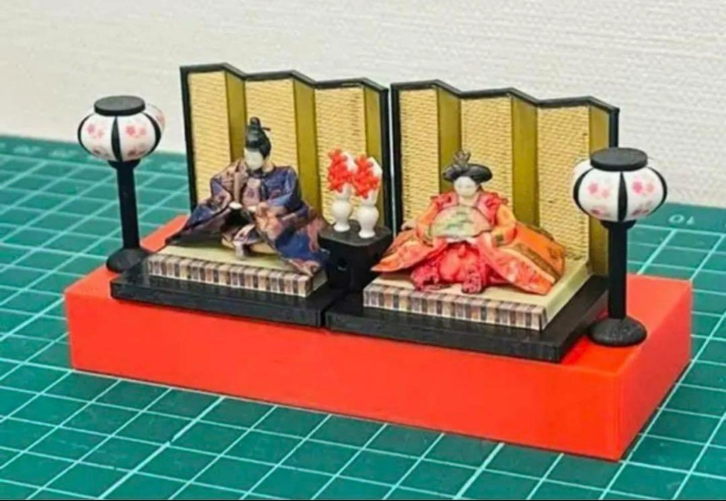 ミニチュア　ひな人形　おひなさま　雛人形　ひなまつり　ドールハウスに　完成品　フルカラー3Dプリンター　ミニチュアイメージ